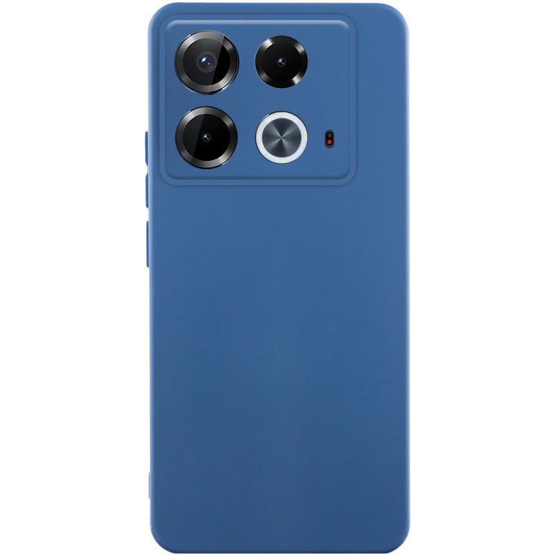 Чохол GETMAN Liquid Silk Full Camera для Infinix Note 40 4G | TPU + Мікрофібра Синій / Navy Blue, фото 1