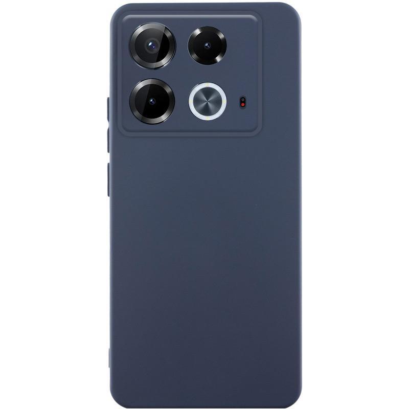 Чохол GETMAN Liquid Silk Full Camera для Infinix Note 40 4G | TPU + Мікрофібра Синій / Midnight Blue, фото 1
