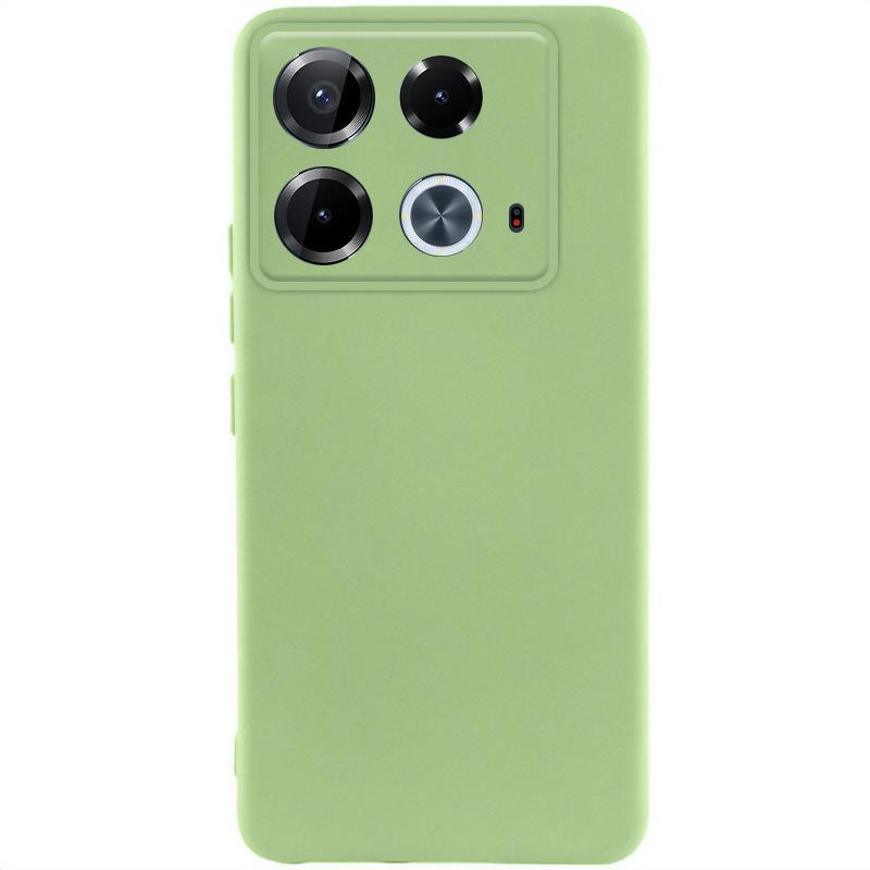 Чохол GETMAN Liquid Silk Full Camera для Infinix Note 40 4G | TPU + Мікрофібра Зелений / Pistachio, фото 1