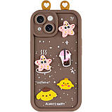 Силіконовий 3D чохол Toys Case with Ears для Apple iPhone 14 (6.1") | з вушками Brown, фото 2