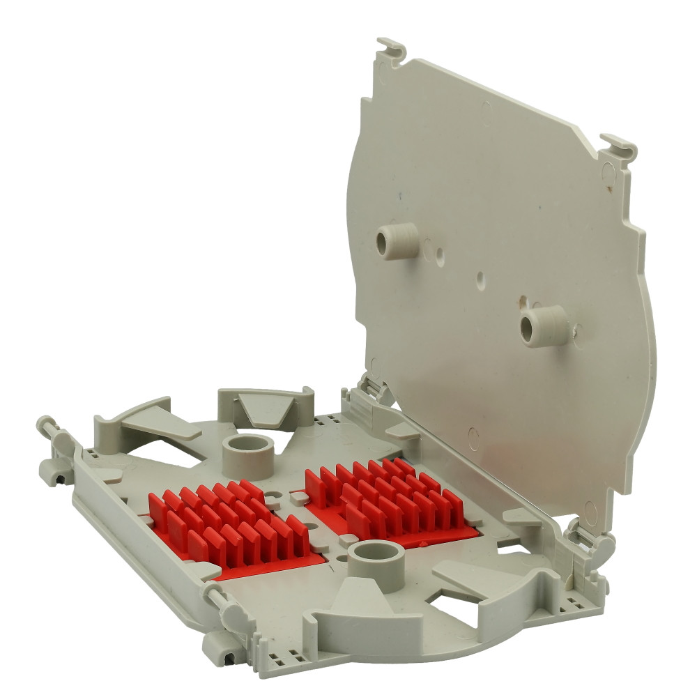 Сплайс-касета 163x100мм для 12 з’єднань, з кришкою, сіра, LW