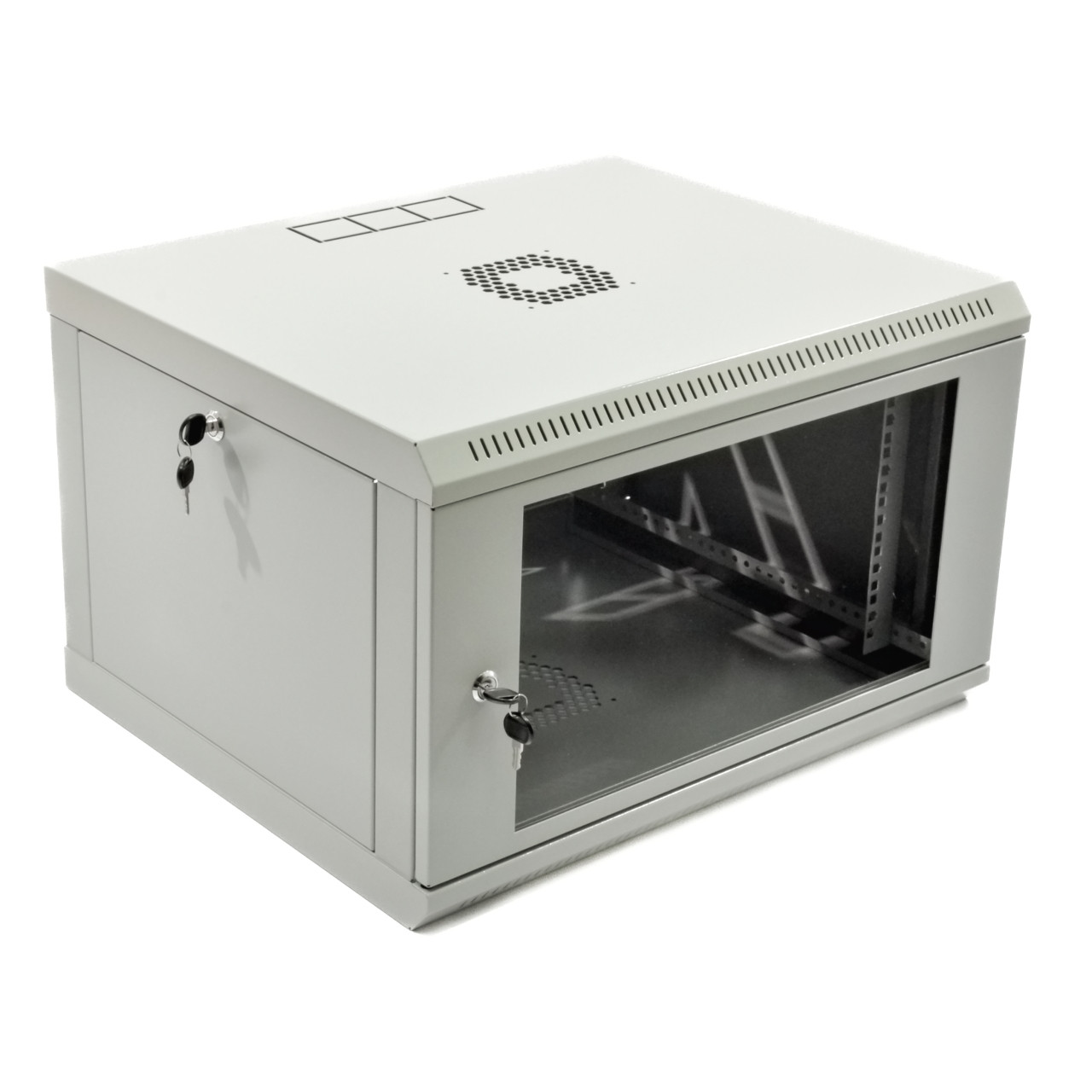 Шафа 6U, 600х500х373 мм (Ш * Г * В), економ, акрилове скло, сіра