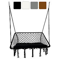 Гойдалки плетені двомісні підвісні WCG 120 см Крісло-гойдалка з м'якою подушкою R_2548