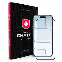 Оригінальне захисне 3D скло Neu Chatel для iPhone 17 Air Gorilla Glass чорне