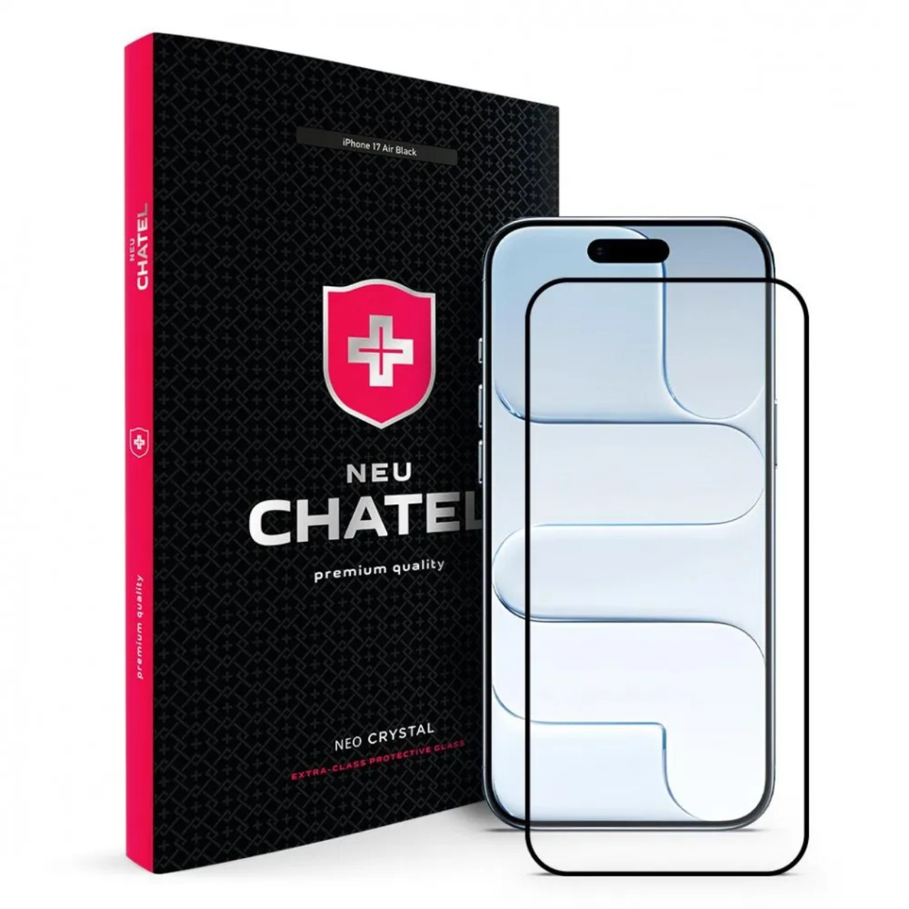 Оригінальне захисне 3D скло Neu Chatel для iPhone 17 Air Gorilla Glass чорне - фото 1 - id-p2759955741