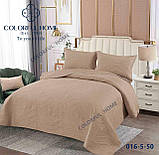 Покривало стьобане бавовняне Koloco 200x230 см і 2 наволочки 50х70 см на ліжко, фото 3