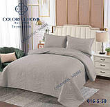 Покривало стьобане бавовняне Koloco 200x230 см і 2 наволочки 50х70 см на ліжко, фото 4