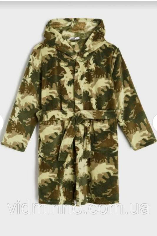 Махровий пухнастий халат на хлопчика Sinsay на хлопчика, динозаври, 110-116, фото 1