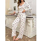 Жіночі піжами №D0439 Білий з бантиками, фото 5