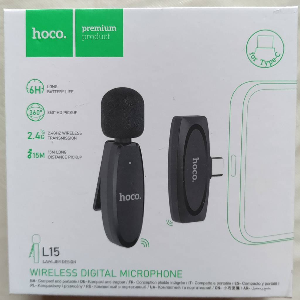 Подвійний професійний бездротовий петличний мікрофон HOCO L15 Type C мікрофон-петличка для телефона - фото покупців 1