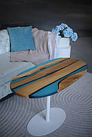 Журнальний столик із дерева та епоксидної смоли овальний 108,5x52,5 см (2240037)