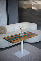 Журнальний столик з дерева та епоксидної смоли прямокутний 108,5x52,5 см (2240042)