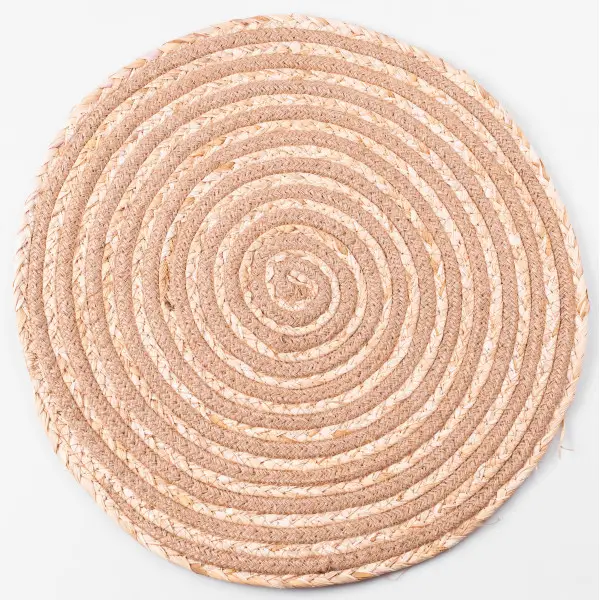 Серветка сервірувальна на стіл Ø39 см з ротанга бежева під тарілки, кругла підставка натуральний матеріал столові прилади декор, фото 1