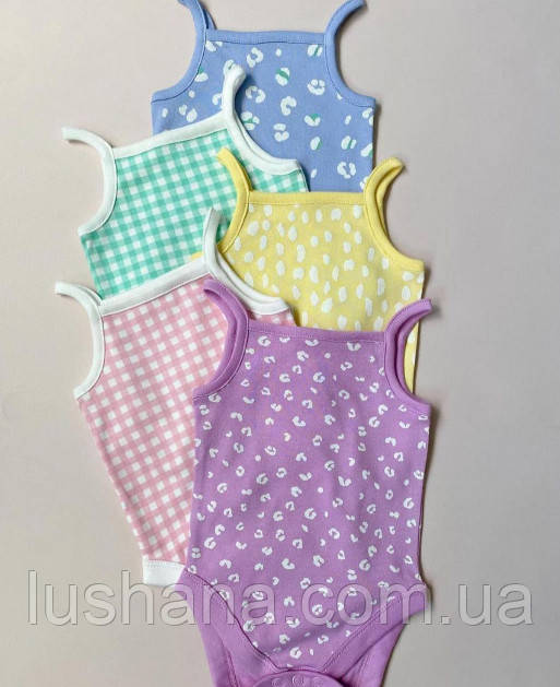 Боді майки George на дівчинку / набір 5 шт. / 68-74 / 6-9 міс., фото 1