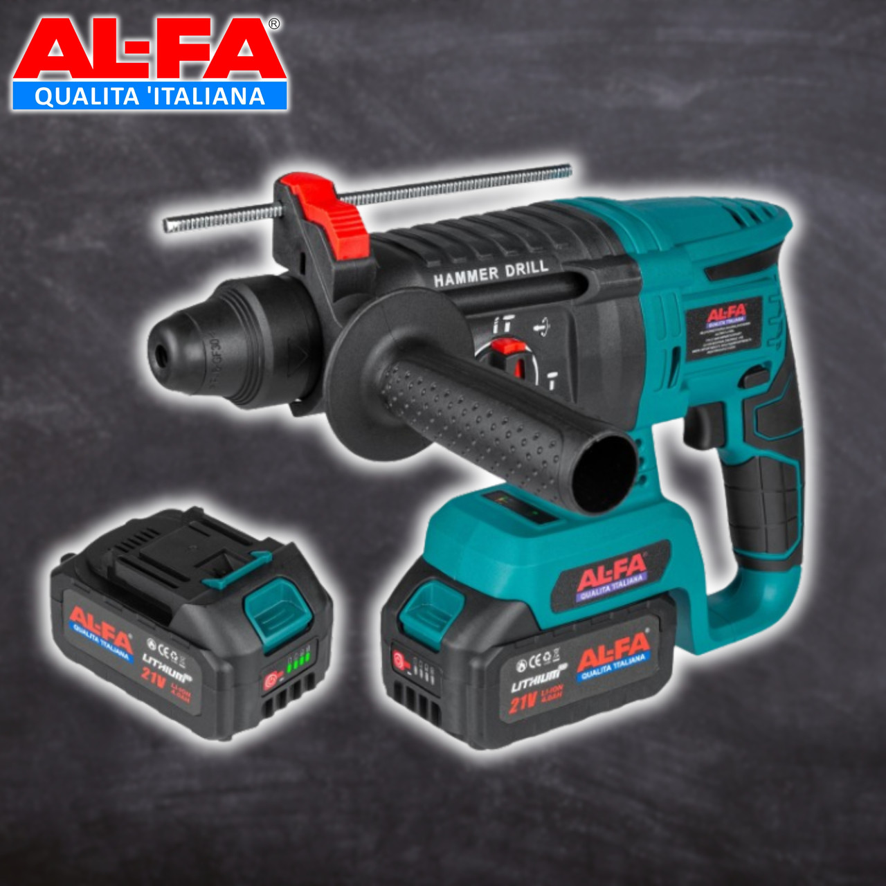 Акумуляторний перфоратор ALFA ALCRH1-21VBL 2,5 Дж  3 режими роботи 21V 4.0 Ah