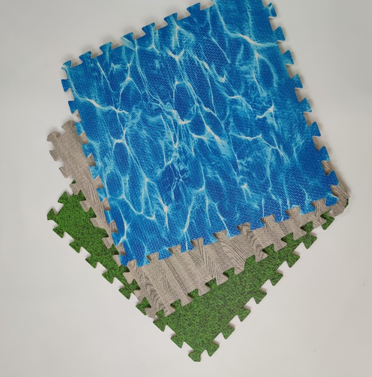 Коврик пазл мат EVA мягкое напольное покрытие 60х60см 1мм коврик для игровых комнат синій ЕВА МР5