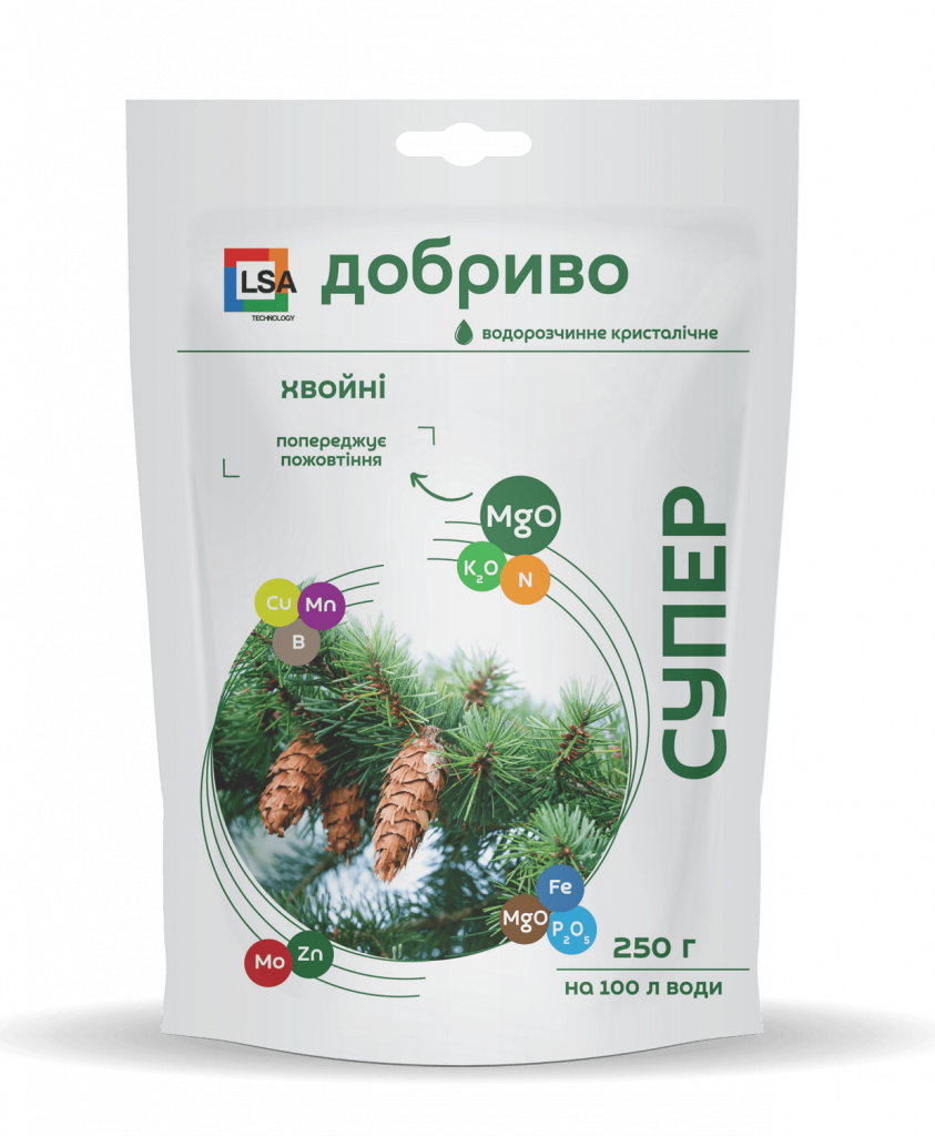 Хвойні  Супер Добриво водорозчинне кристалічне комплексне 250г
