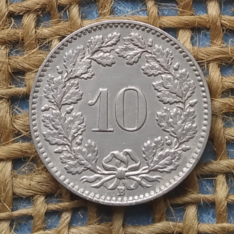 10 раппен 1925 року. Швейцарiя, фото 1