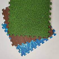 Коврик пазл мат EVA мягкое напольное покрытие 60х60см 1мм коврик для игровых комнат зелений ЕВА МР4, фото 3