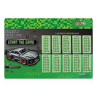 Підкладка настільна пластикова з таблицєю множення 42,5*29 Kidis №13578 "Supercar" для хлопчика