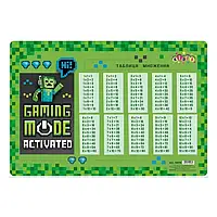 Підкладка настільна пластикова з таблицєю множення 42,5*29 Kidis №13579 "Gaming Mode" для хлопчика
