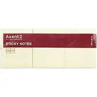 Липкий блок 50мм*40мм*100листів Axent №2311-01 (3штуки) жовтий