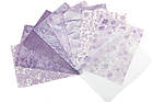 Набір паперу та сітки для створення відкриток Фіолетова пряжа 15 шт KRK021, фото 2