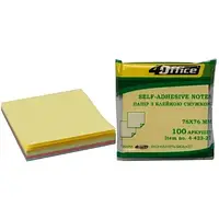 Липкий блок 76мм*76мм*100листів 4Office №4-423-21 4 кольорові