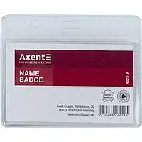Бейдж (ідентифікатор) горизонтальний двусторонній на zip-lock Axent №4528 глянцевий 54*82 прозорий