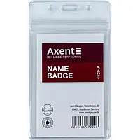 Бейдж (ідентифікатор) вертикальний двусторонній на zip-lock Axent №4529 глянцевий 54*82 прозорий