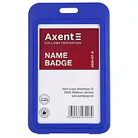Бейдж (ідентифікатор) вертикальний пластиковий Axent №4530-07 50*84 синій