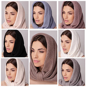 Жіночий капор з ангорою кашеміром р56 59 теплий зимовий шарф хомут з флісовою підкладкою