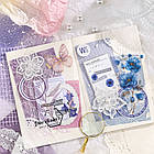 Набір паперу та сітки для створення відкриток Мякий блакитний відтінок 15 шт KRK022, фото 8