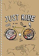 Блокнот на спіралі А5 Ш. "Крафт" 96 кремових листів без ліній №6116 (11007) (картон. крафт. обкл. з