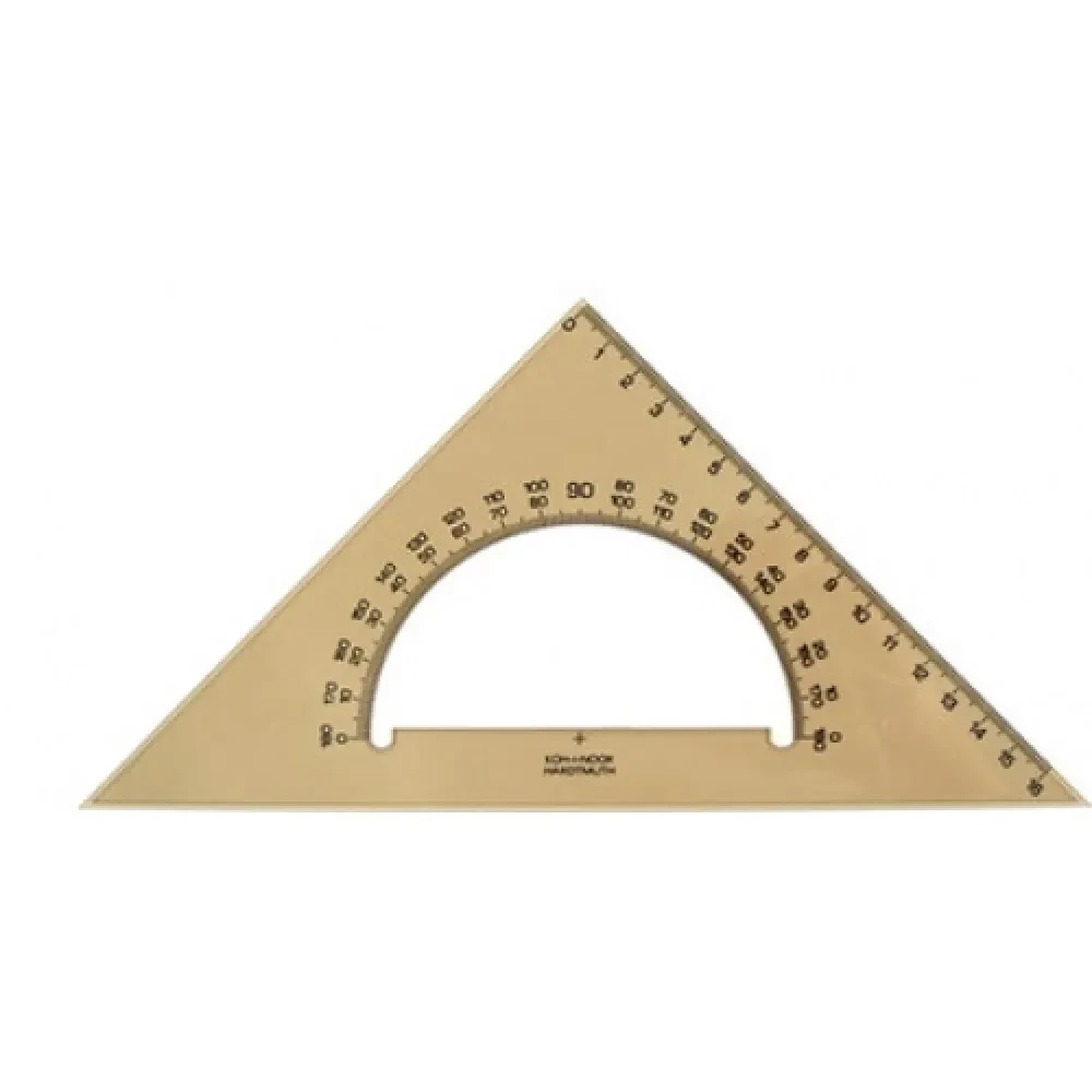 Трикутник з транспортиром K-I-N 90/45/45*177мм №745640 пластиковий димчастий, фото 1