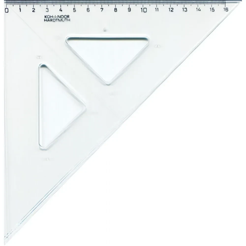 Трикутник K-I-N 90/45/45*177мм №744150 пластиковий прозорий, фото 1