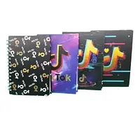 Блокнот на спіралі А5 КНР 80листів # №1810-2 (64562) "Тік Ток" (тверда обкладинка)