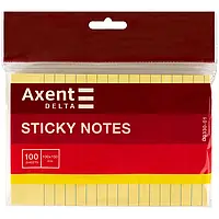 Липкий блок 100мм*150мм*100листів Axent №D3330-01 жовтий у лінію