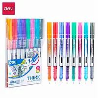 Набір ролерів Deli №EQ300-8C 0,5 "Think" 8 кольорів  у пластиковому чохлі