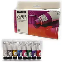 Акрил в тубах JO "Art Ranger" 8 кольорів по 22мл №32KRFEA0822-G з глітером