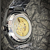 Чорний механічний годинник чоловічий з автопідзаводом сталевий на браслеті мінеральне скло Gusto Skeleton, фото 6
