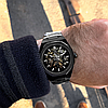 Чорний механічний годинник чоловічий з автопідзаводом сталевий на браслеті мінеральне скло Gusto Skeleton, фото 5