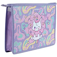 Папка пластикова на блискавці розширена А4+ Kite №24-428-1 "Rainbow Catcorn"