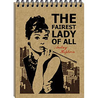 Блокнот на спіралі зверху А5 К.Офорт "Крафт" 80листів без ліній №KF5180 (картонна крафтова обкладинк