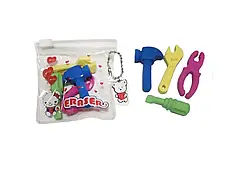 Гумки (ластики) декоративні "Інструмент" 4 штуки №7773 у струнному пакеті