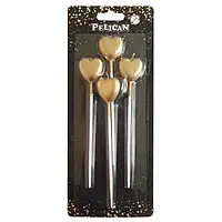 Свічки для торта Pelikan "Серце" 4 штуки золоті №868601