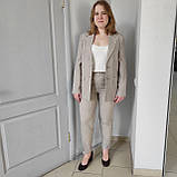 Штани жіночі віскоза класичні завужені кишені пояс на резинці 44 сірі, фото 3