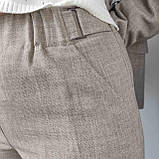 Штани жіночі віскоза класичні завужені кишені пояс на резинці 44 сірі, фото 4
