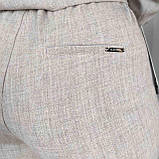 Штани жіночі віскоза класичні завужені кишені пояс на резинці 44 сірі, фото 5