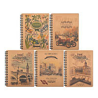 Блокнот на спіралі В6 К.Офорт "Крафт" 96листів без ліній №KR6196 (59706) (карт. крафтова обклад.)